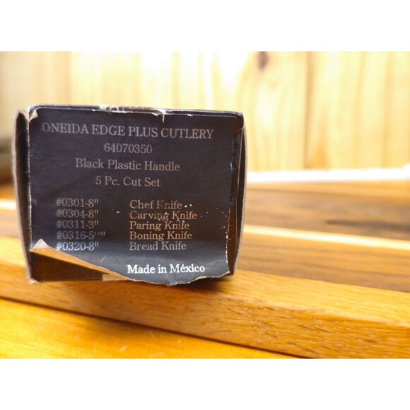 Oneida Edge Plus 5-Piece Knife Set With Black Handles & Stainless Steel Blades I - Picture 9 of 10